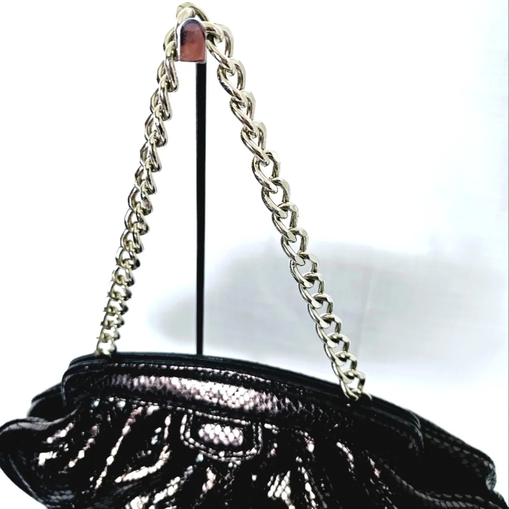 Banana republic Black/Bronze Litmus Color Leather Baguette Shoulder Bag
